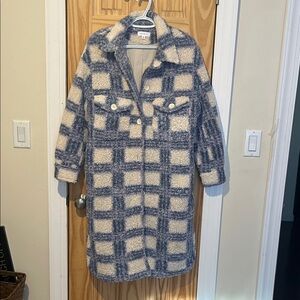 MABLE Blue and Cream Teddy Jacket